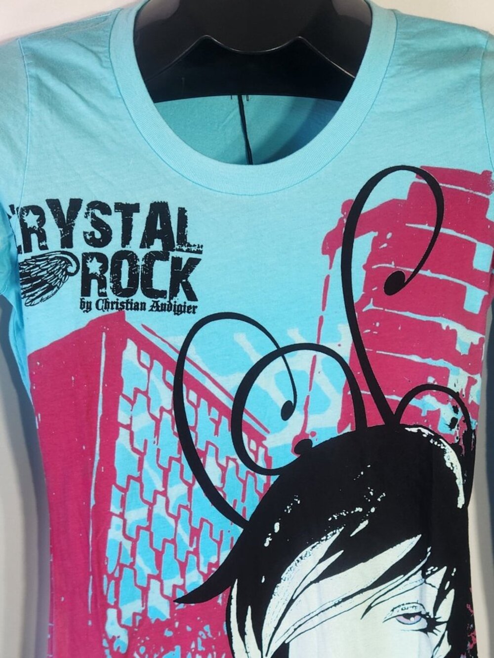 Crystal Rock by Christian Audigier Limited Edition #21/1000 Rocker Girl Tee - M - Picture 2 of 16